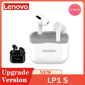Lenovo New LP1S TWS Wireless Earphone Bluetooth Upgraded Version 5.0 Dual Stereo Touch Control 300mAH سماعة Fone de Ouvido