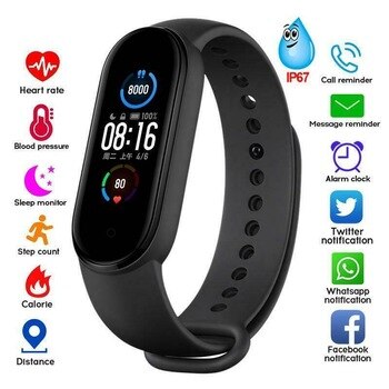 M5 Smart Sport Band Fitness Tracker Pedometer Heart Rate Blood Pressure Monitor Bluetooth Smartband Bracelets Men Women