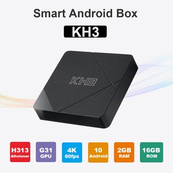 Mecool KH3 Android Box 2GB 16GB Android 10.0 Allwinner H313 Quad Core 2.4G WiFi 100M LAN HDR 3D Smart TV Box For Home Movies
