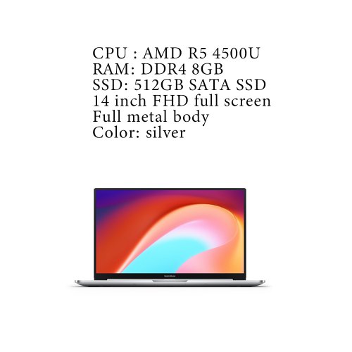 New 2020 Xiaomi RedmiBook 14 2 Laptop AMD Ryzen version 7nm process CPU DDR4 ram 512GB SSD 14 Inch FHD Screen mi Notebook