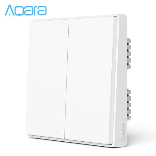 AQara D1 Wireless Smart Wall Switch 2-gang Neutral and Live Wire App / Voice Control Over-heat Protection