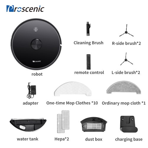Proscenic M7 Pro 2700pa Laser Navigation Robot Vacuum Cleaner with Wet Cleaning Washing Vacuum Cleaner Carpet cleaner for Home