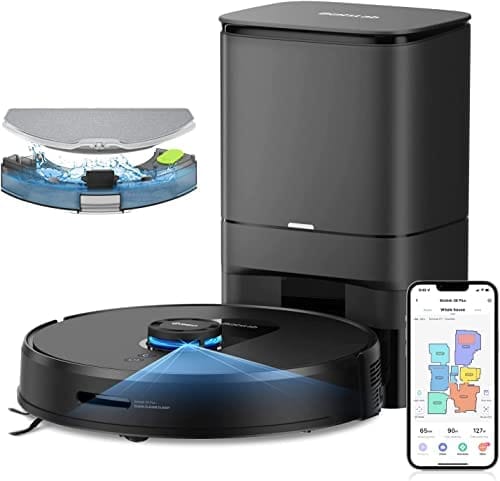 360 S8 Plus Robot Vacuum and Mop Combo, Botslab Self-Empty LIDAR Navigation Smart Mapping Robot, 2700Pa Suction, Carpet Detection, Work with Alexa, WIFI, APP, Ideal for Pet Hair, Hard Floor and Carpet