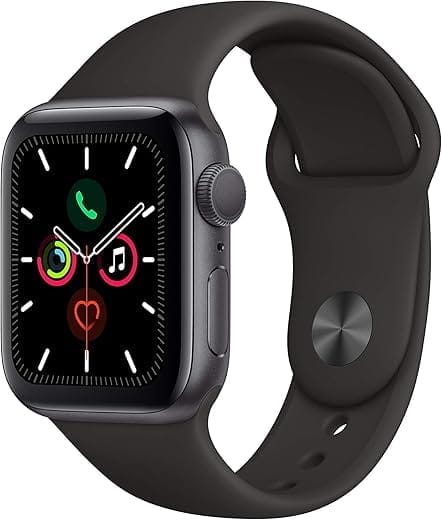 Apple Watch Series 5 (GPS, 40MM) - Space Gray Aluminum Case with Black Sport Band (Renewed)