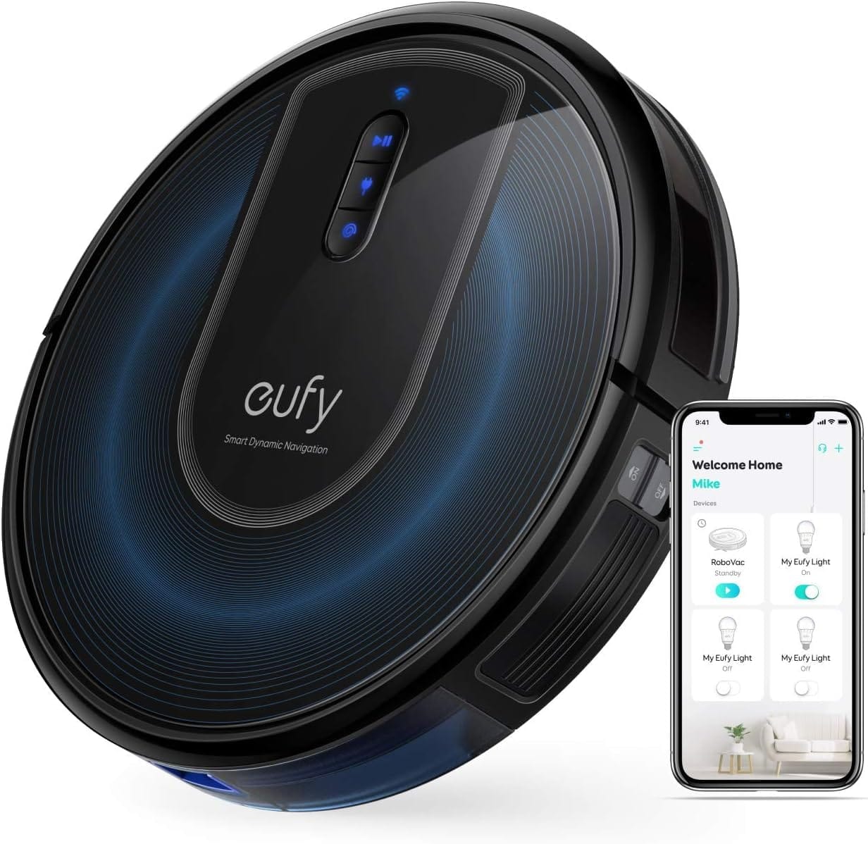 eufy by Anker, RoboVac G30, Robot Vacuum with Smart Dynamic Navigation 2.0, 2000Pa Strong Suction, Wi-Fi, Compatible with Alexa, Carpets and Hard Floors