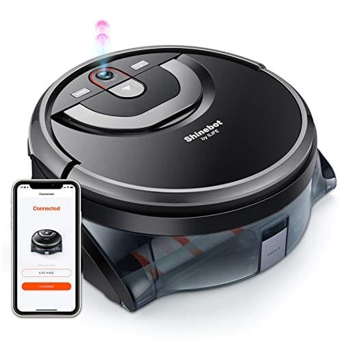 ILIFE Shinebot W450 Mopping Robot Cleaner, Wet Scrubbing, Floor Washing, Wi-Fi Connected, Works with Alexa, XL Water Tank, Zig-Zag Cleaning Path, Ideal for Hard Floors only.