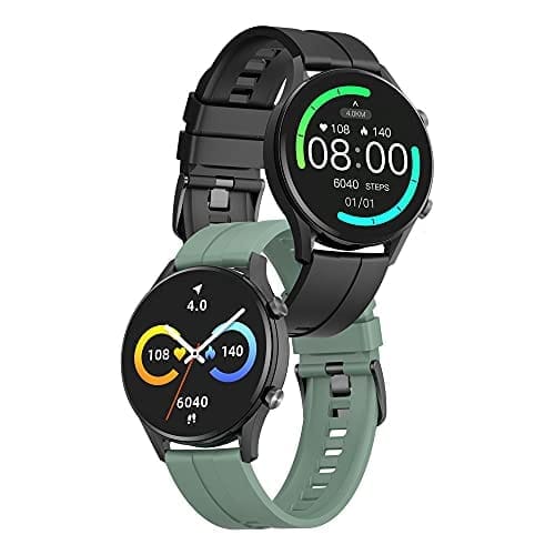 IMILAB W12 Smartwatch, Fitness-Sportuhr 1,32 Zoll IP68 wasserdichte Bluetooth-Smartwatches, Fitness-Tracker mit Blutsauerstoff- und Herzfrequenzüberwachung für iOS Android (Schwarz)