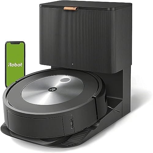 iRobot Roomba j7+ (7550) Self-Emptying Robot Vacuum – Identifies and avoids obstacles like pet waste & cords, Empties itself for 60 days, Smart Mapping, Works with Alexa, Ideal for Pet Hair, Graphite