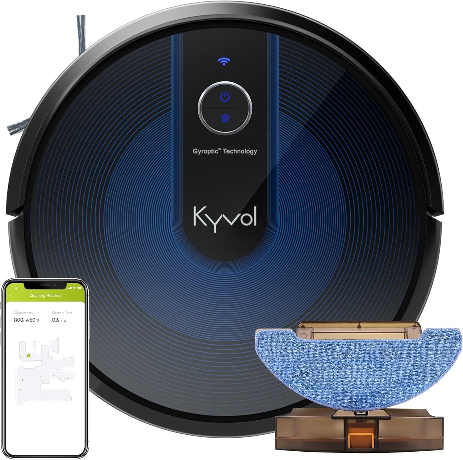 Kyvol Cybovac E31 Robot Vacuum, Sweeping & Mopping Robot Vacuum Cleaner with 2200Pa Suction, Smart Navigation, 150 mins Runtime, Works with Alexa, Self-Charging, Ideal for Pet Hair, Floor and Carpets