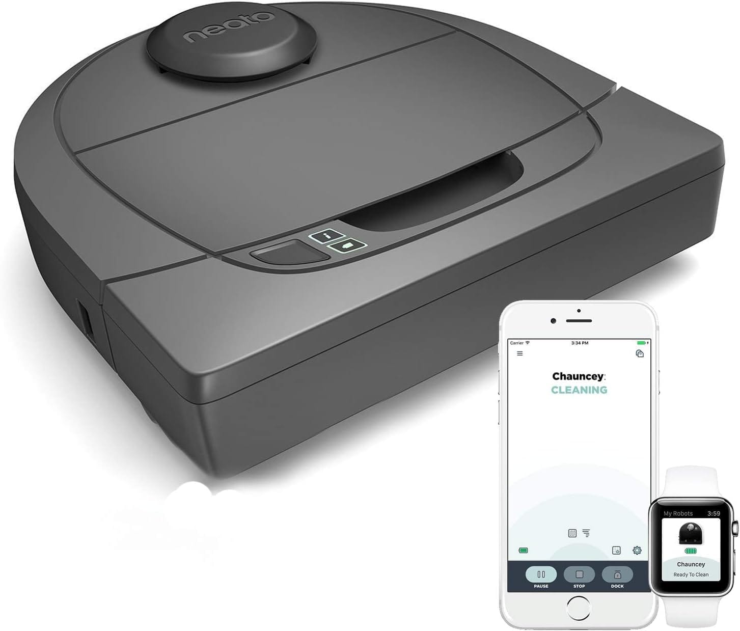 Neato Botvac D3 Connected Laser Guided Robot Vacuum, Works with Smartphones, Alexa, Smartwatches