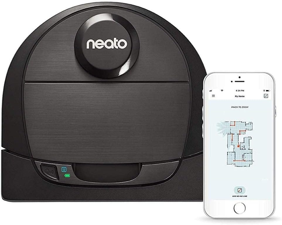 Neato Robotics D6 Connected Laser Guided Robot Vacuum for Pet Hair, Works with Amazon Alexa, Black