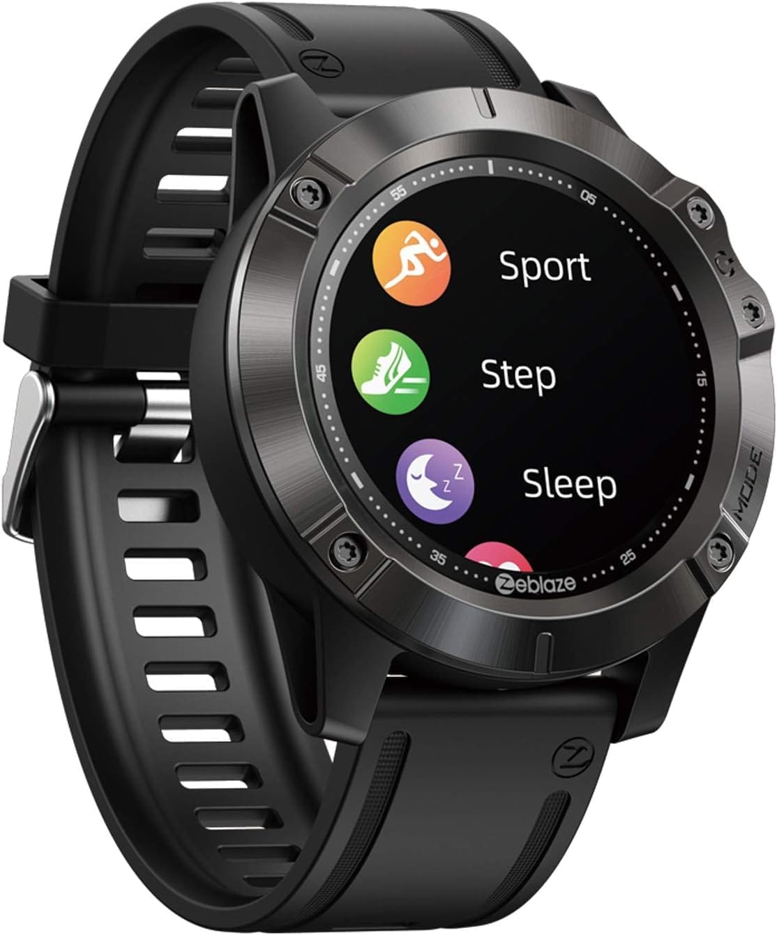 SUQIAOQIAO Zeblaze Vibe 6 Smart Watch Heart Rate Bluetooth Call, 1.3 Inch IPS Color Touch Screen Bracelet 300Mah Battery Multi Sport Mode Waterproof,Black