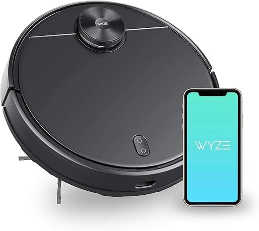 WYZE Robot Vacuum with LIDAR Mapping Technology, 2100Pa Suction, No-go Zone, Wi-Fi Connected, Self-Charging, Ideal for Pet Hair, Hard Floors and Carpets